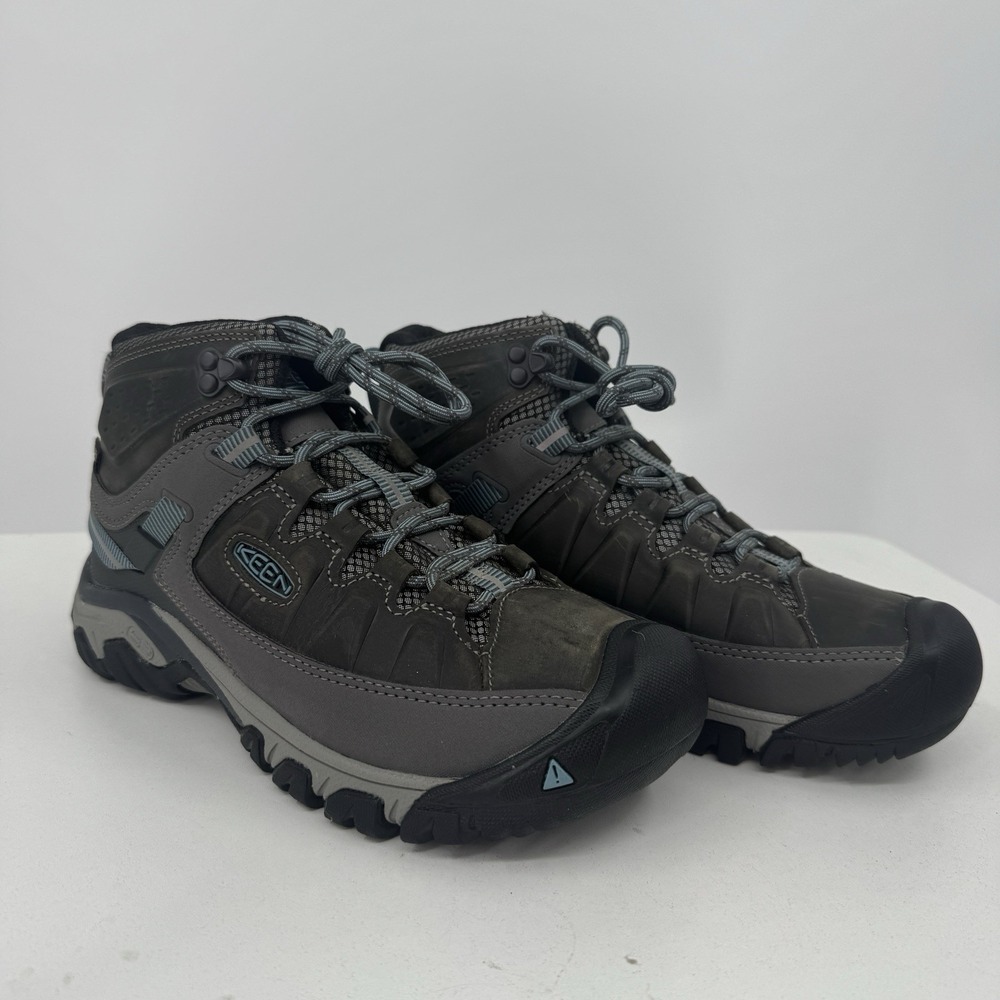 KEEN Targhee III Mid Leather Waterproof Hiking Boots Size 9 Women's Magnet/Blue